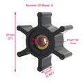 2X Nitrile Flexible Impeller Kit for Jabsco Water Pump (09-824P, 6303-0003)