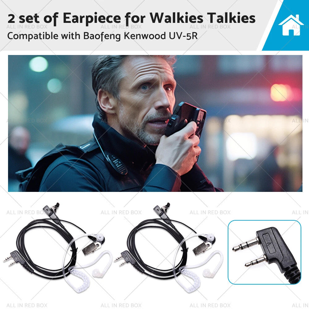 Covert Acoustic Tube Earpiece Headset Mic for Baofeng Kenwood UV-5R (2010–2023)