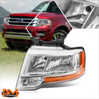 Left Side Chrome Housing Headlight Lamp for Ford Expedition (2015–2017)