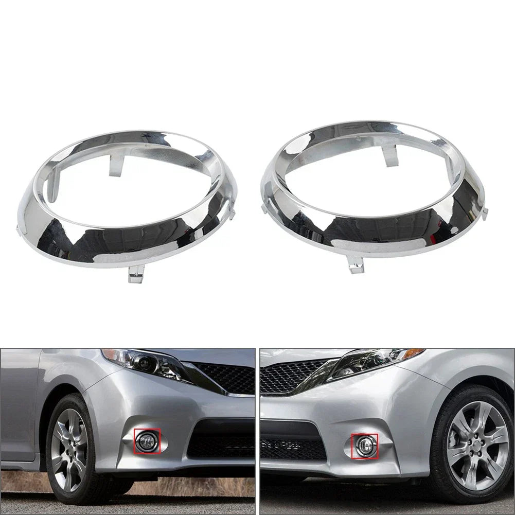 Fog Light Bezel Covers Chrome Trim for Toyota Sienna (2011-2017)