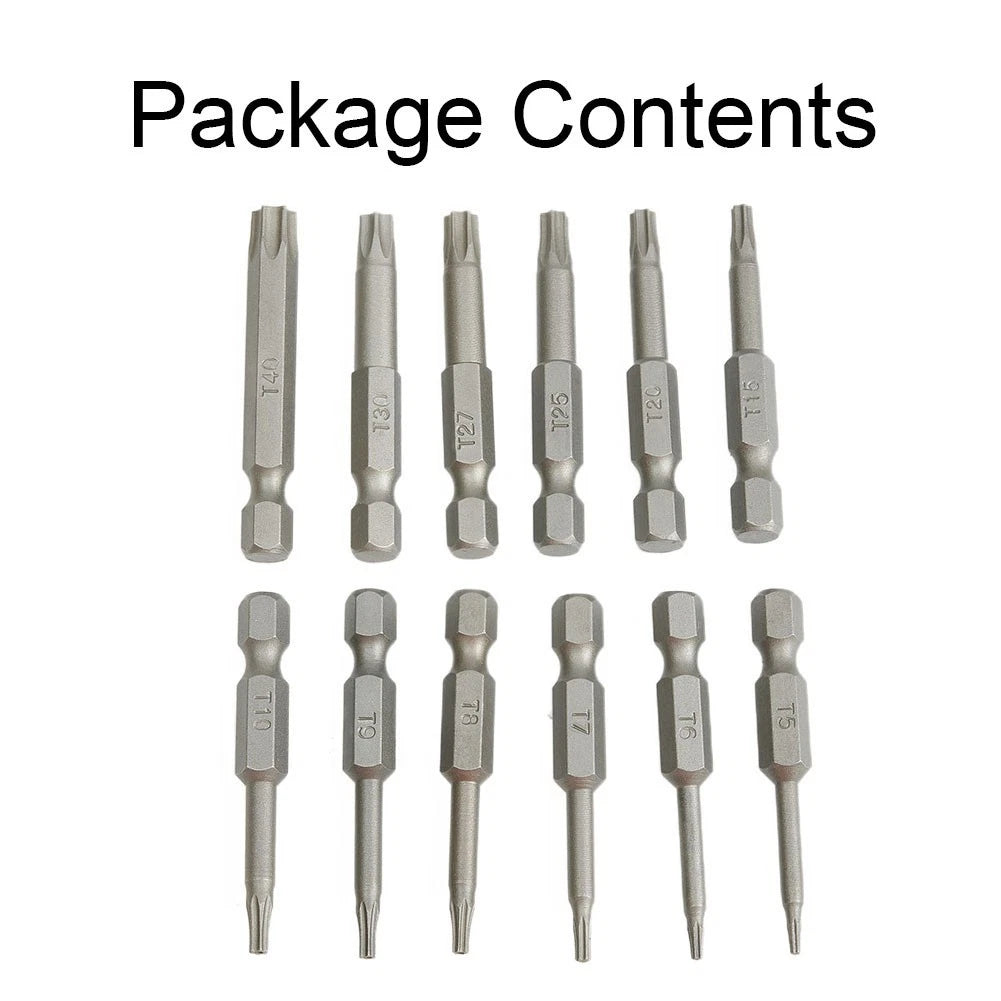 Set of 10 Alloy Steel Screw Driver Bits with Magnetic Holder