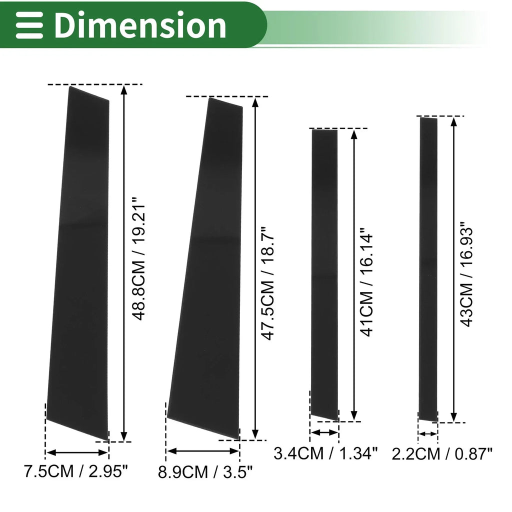 8 Pcs Door Pillar Window Trim for BMW X3 (2003 - 2010) Black