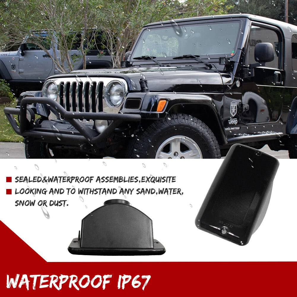 Front Bumper Signal & Fender Side Marker Lamp Cover for Jeep Wrangler (1997–2006)
