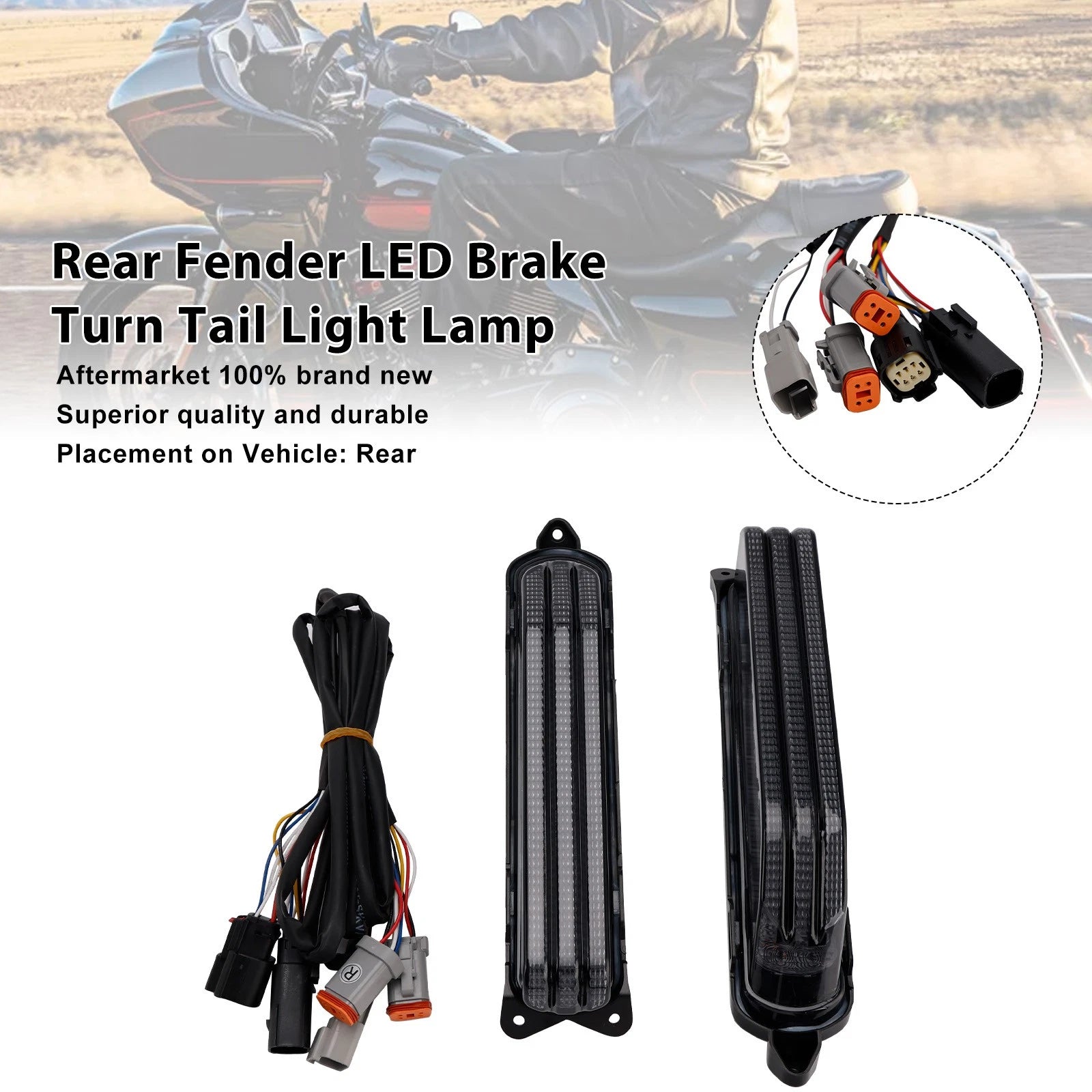 Rear Fender Brake Turn Tail Light Lamp for Touring Electra Glide (2014–2024)