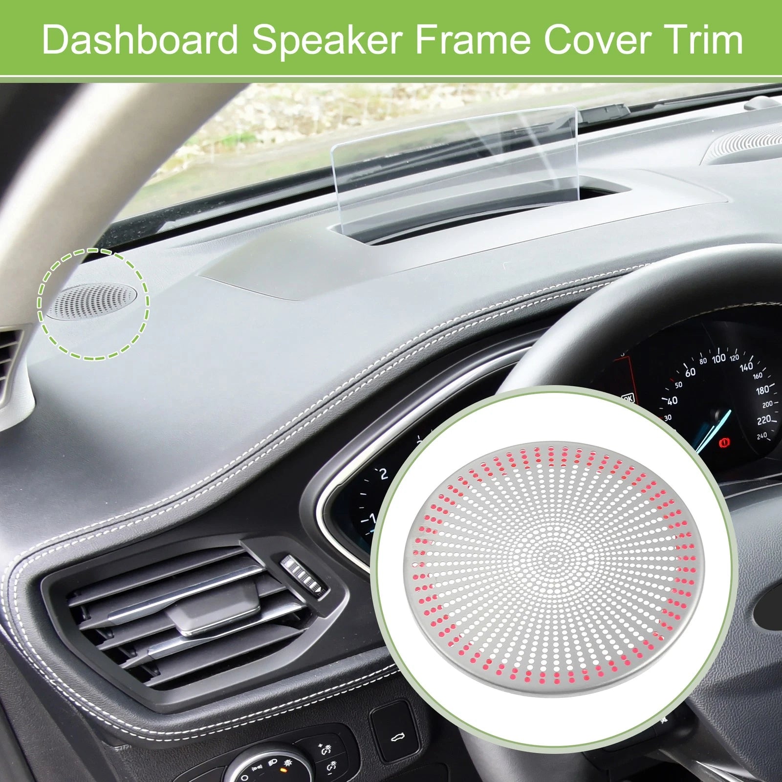 Pair Dashboard Speaker Frame Cover Trim for Ford Focus ST (2019–2020) Silver