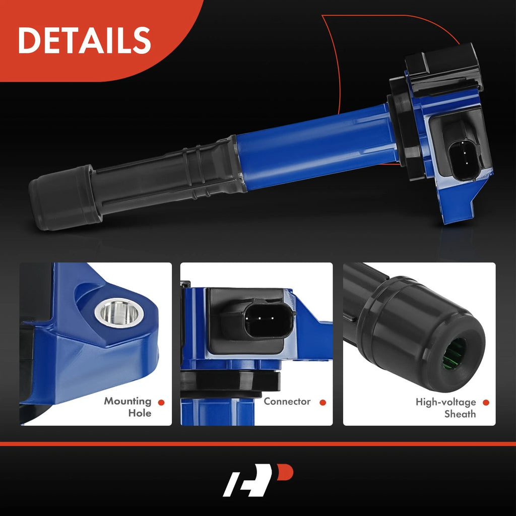 Set of 4 Blue Ignition Coils for Honda CR-V (2015–2019) Accord (2013–2017) Acura TLX ILX