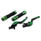Set of 2 Green Brake Clutch Lever Handlebar Grips for Kawasaki ZX6/9/636R