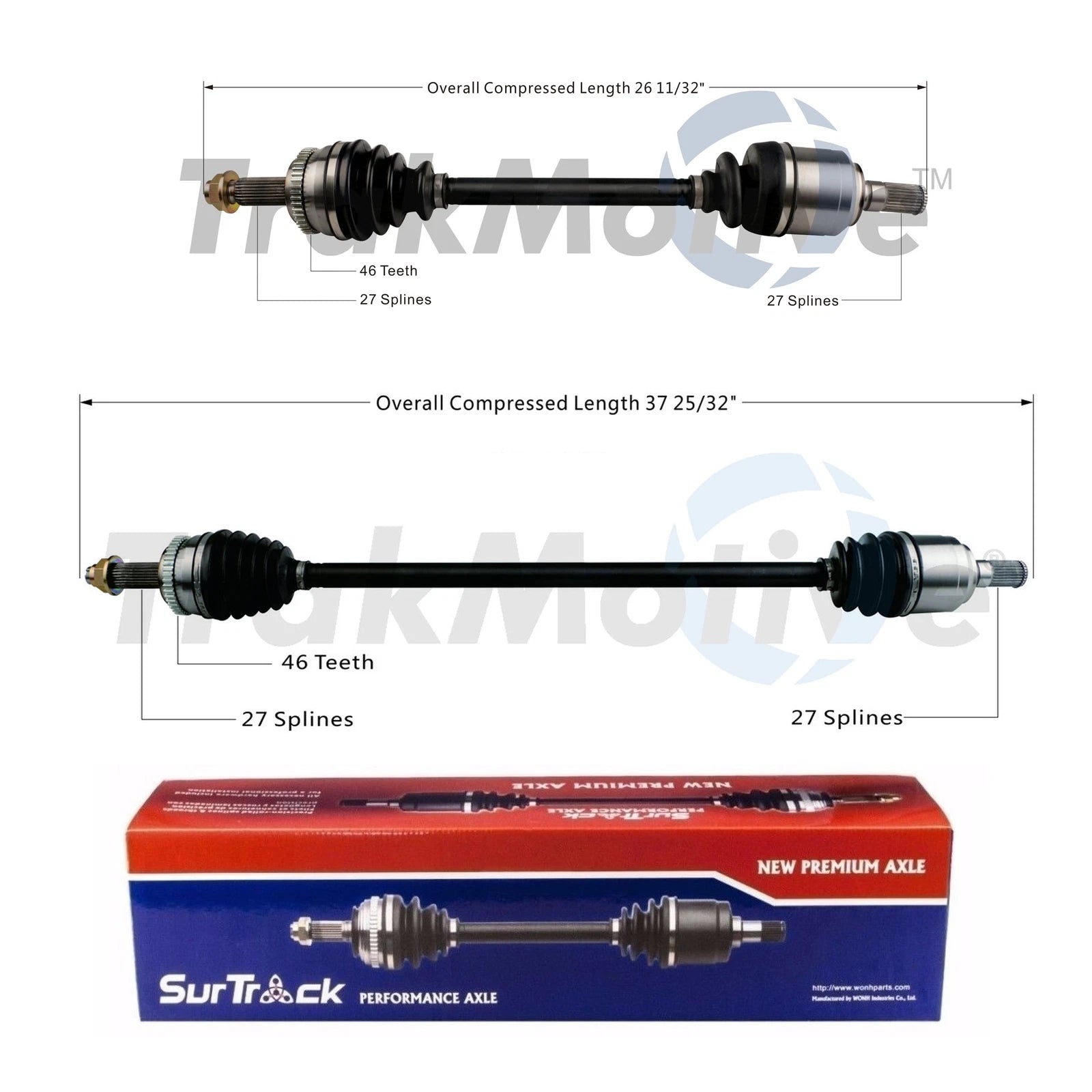 Set of 2 Front CV Axle Shafts for Kia Forte (2014–2016)