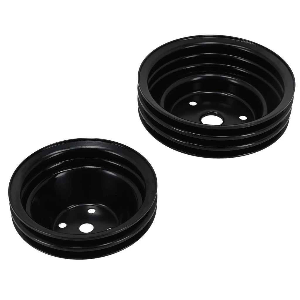 2Pcs Crankshaft Pulley Kit for Chevy SBC V8 262-400 (1967–1995)
