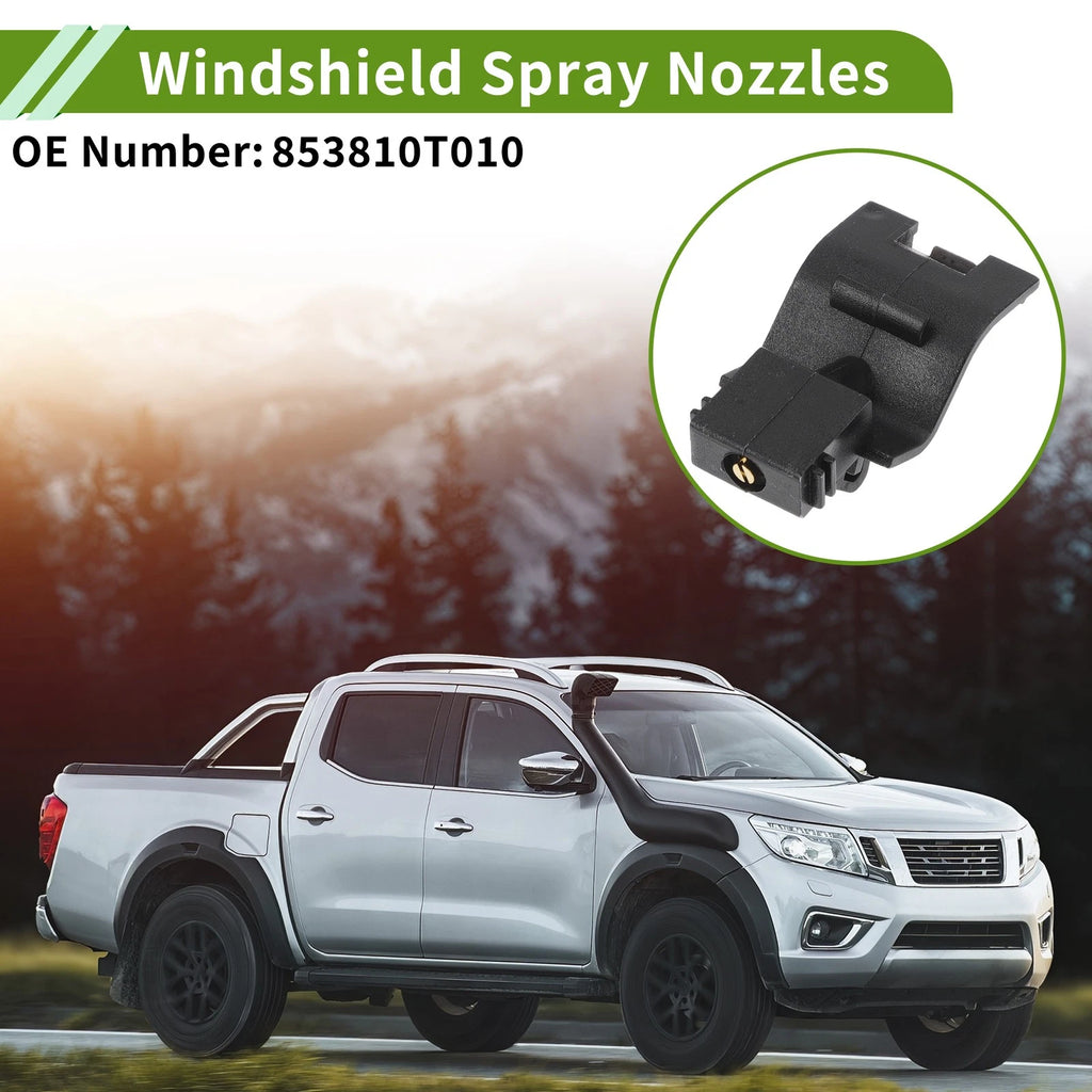 Set of 2 Front Windshield Washer Nozzles for Toyota Sienna Venza (2009–2020) No. 853810T010 Black