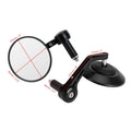 Set of 2 Custom Handlebar Mirrors for Motorcycle (4" Round, 7/8" Adaptors)