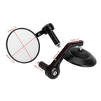 Set of 2 Custom Handlebar Mirrors for Motorcycle (4" Round, 7/8" Adaptors)