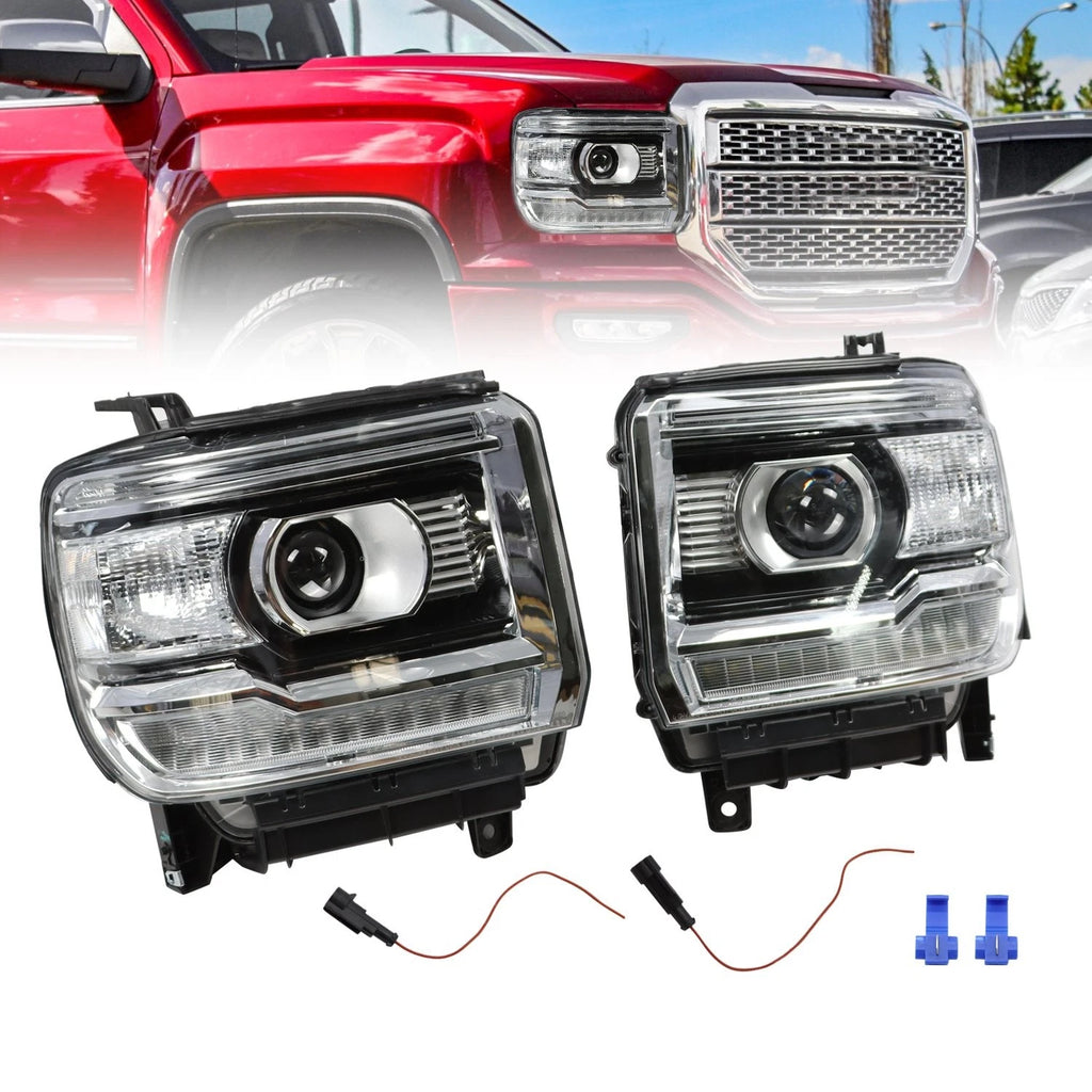 Headlight Set for GMC Sierra 1500 (2014–2018), Sierra 2500 HD/3500 HD (2015–2019)