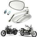Pair Chrome Rearview Mirrors for Honda Suzuki Yamaha Kawasaki (10mm)