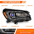 Right Side Black Amber LED DRL Projector Headlight for GMC Acadia (2013–2016)