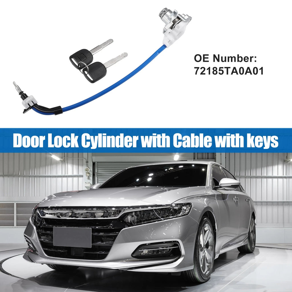 Set of 1 Door Lock Cylinder with Cable & Keys for Honda Accord (2011–2012)