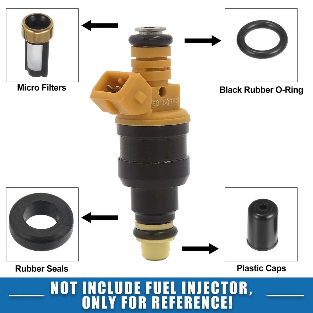 Set of 4 Fuel Injector O Rings Seals with Micro Filters for Mazda MX-3 (1994–1996)