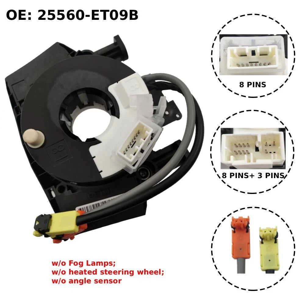 Clock Spring for Nissan Sentra (2007–2012) 25560-ET09B w/o Fog Lamps, w/ Cruise Control