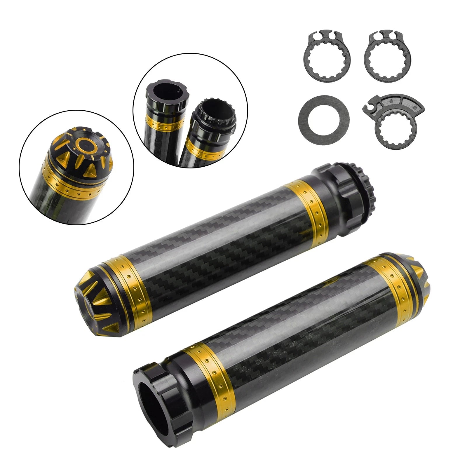 Universal 7/8" Motorcycle Handle Bar Grips Gold (Universal Fit)