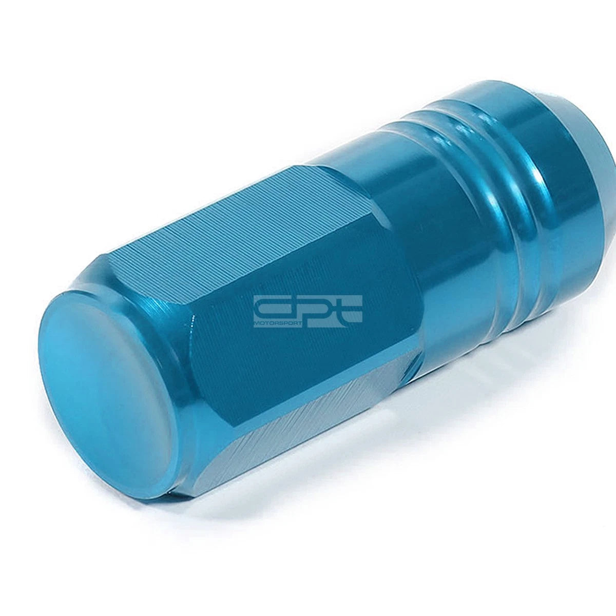 Set of 20 Closed End M12x1.5 50mm Tall Sky Blue Aluminum Lug Nuts + Adapter
