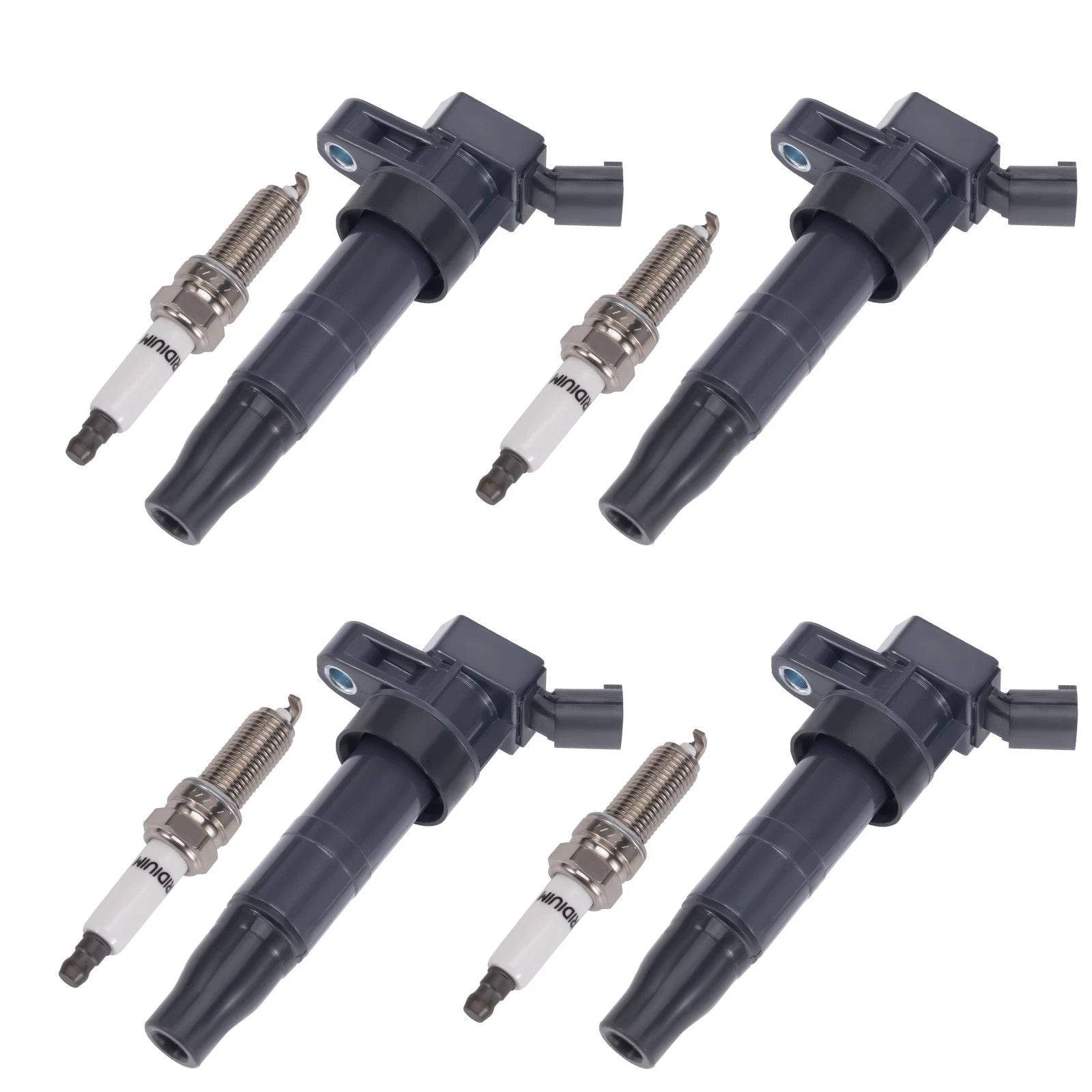 Set of 4 Ignition Coils & Spark Plugs for Hyundai Santa Fe Sonata Tucson (2.0L 2.4L) UF647