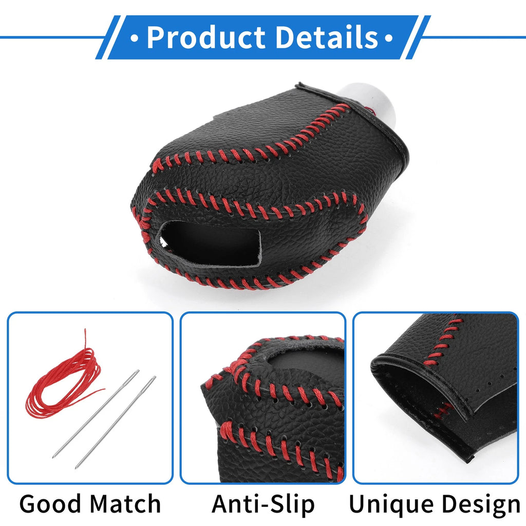 1 Pc Gear Shift Knob Cover for Volkswagen Taos (2022–2023) Pebbled Black Red