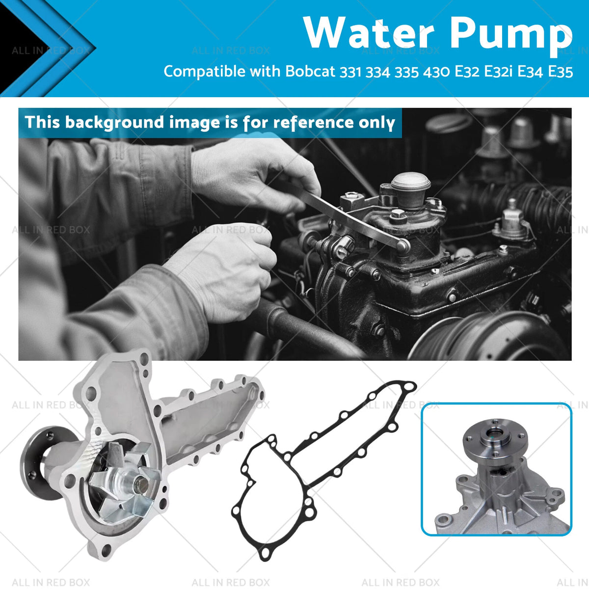 Water Pump for Bobcat 331 334 335 430 E32 E32i E34 E35 E35Z E37 (6685105)