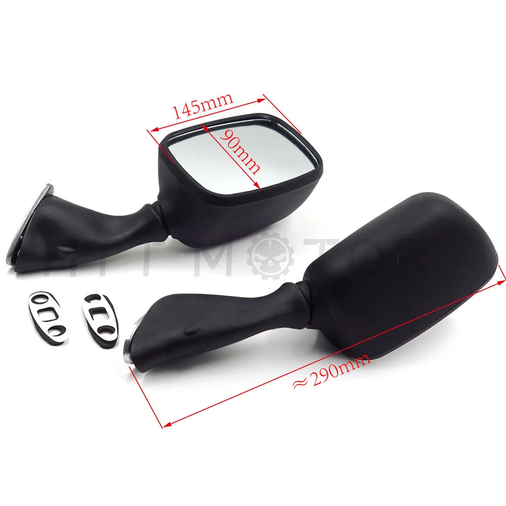 Black Side Rear View Mirrors for Suzuki GSX1300R Hayabusa GSXR1000 GSX-R750 (2000–2023)