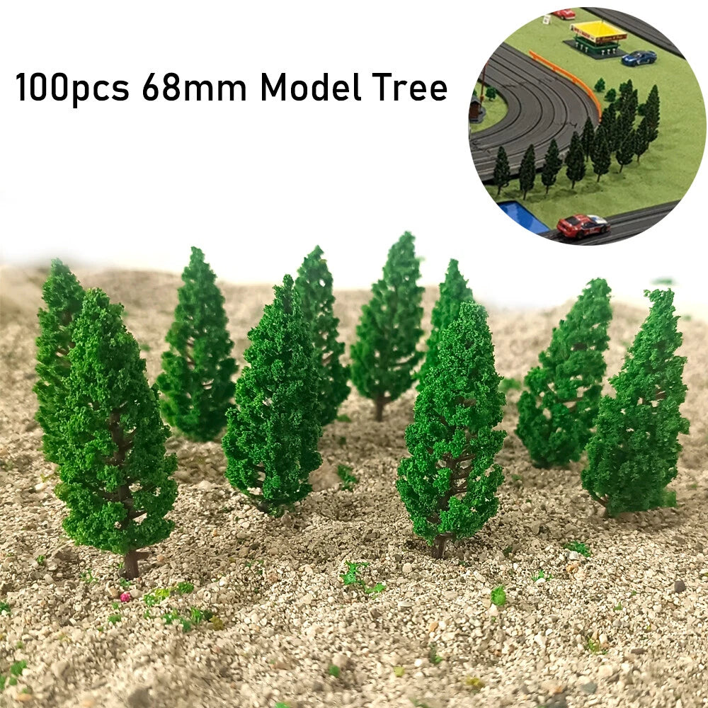 100Pc 2.67" Model Tree Set for Train Railroad Scenery Layout