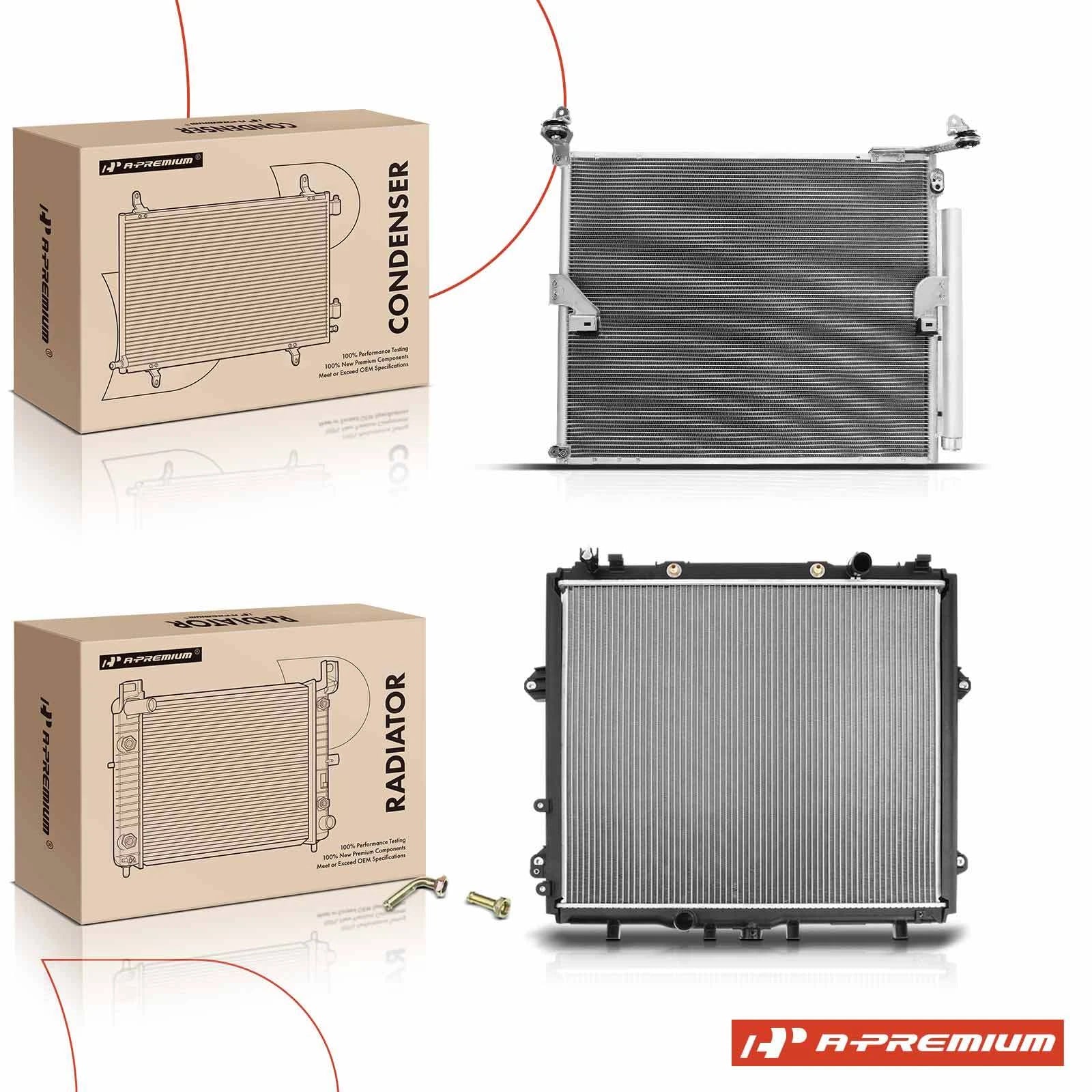 Radiator and A/C Condenser with Drier for Toyota 4Runner 4.0L (2003–2009)