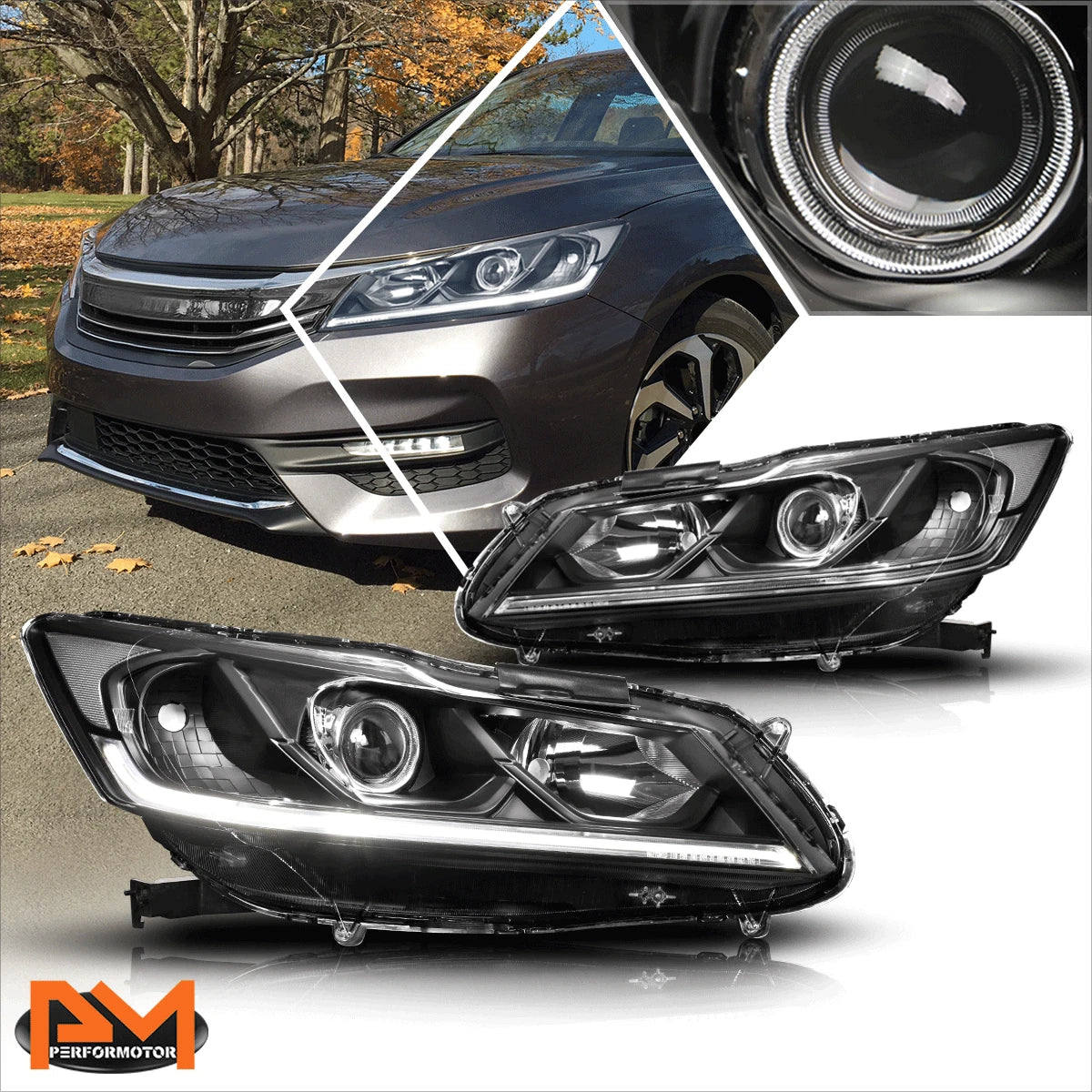LED DRL Bar Projector Headlight for Honda Accord Sedan (2016–2017)
