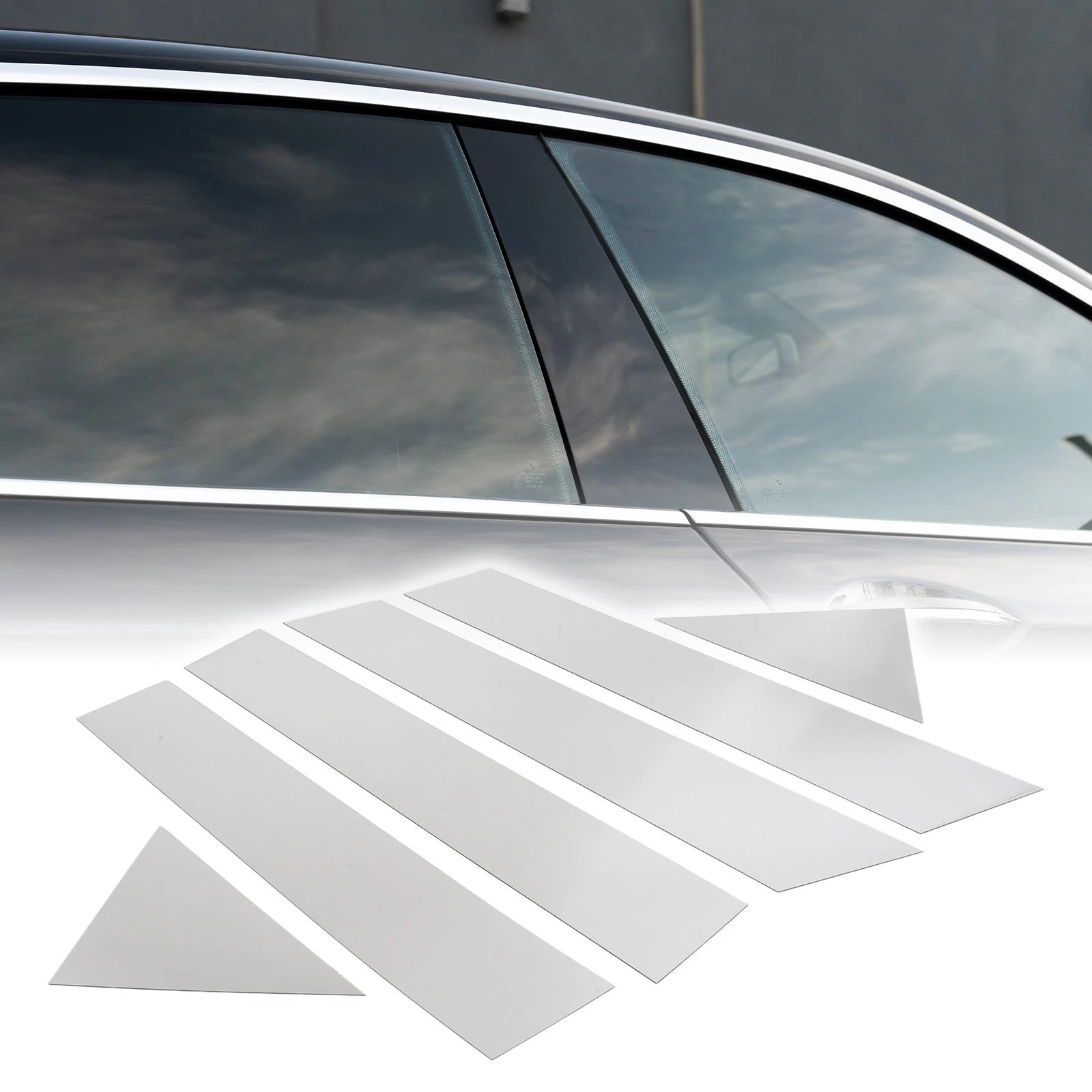 Set of 6 Car Pillar Window Trim Covers for Chrysler 300 300C (2005–2010) Chrome
