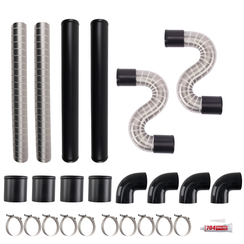 3" Intercooler Pipe Kit for Universal (Flexible Silicone Hoses, T Clamps)