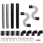 3" Intercooler Pipe Kit for Universal (Flexible Silicone Hoses, T Clamps)