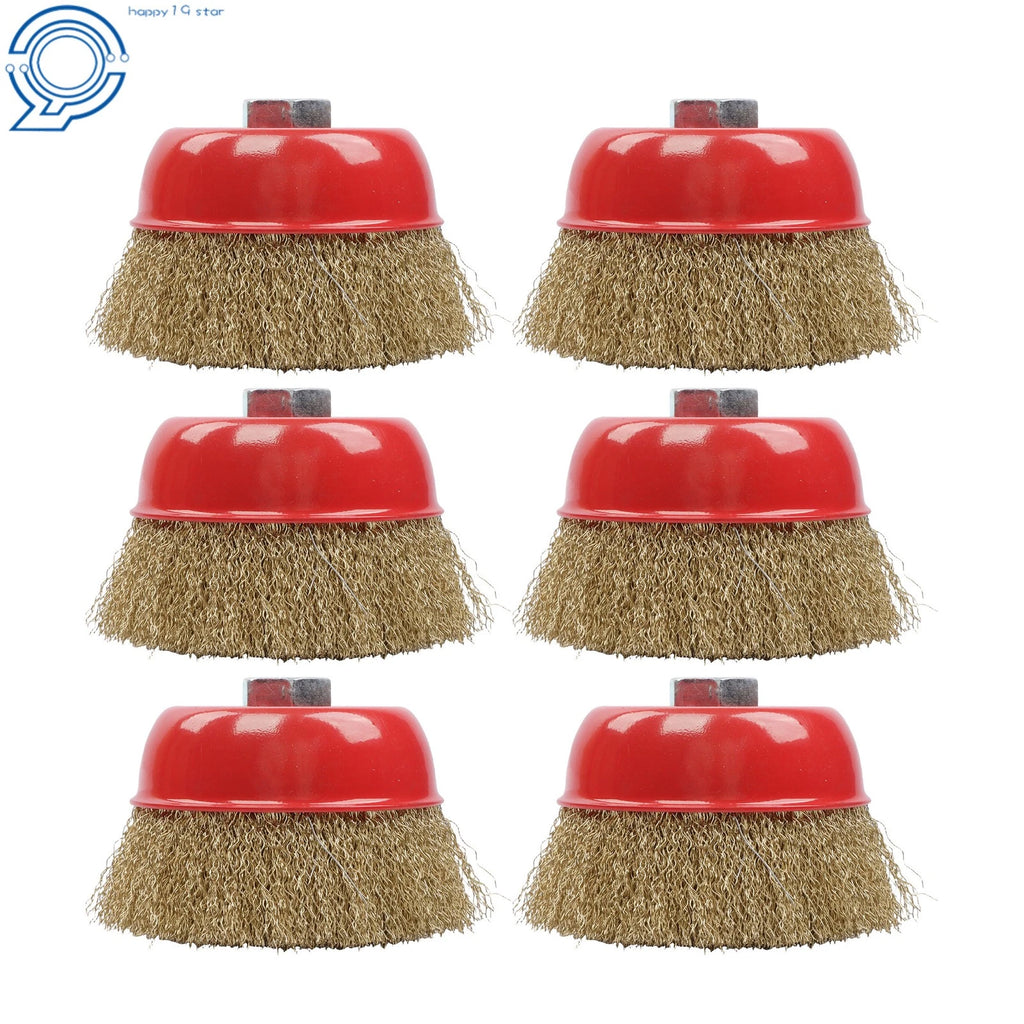 Set of 4 Crimped Wire Cup Wheel Brushes for Grinders