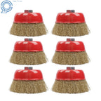 Set of 4 Crimped Wire Cup Wheel Brushes for Grinders