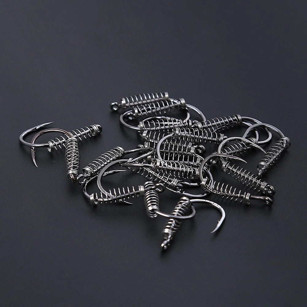 40PCS Carp Cage Hook Set Spring Design Size 5#-16# for Coarse Fishing