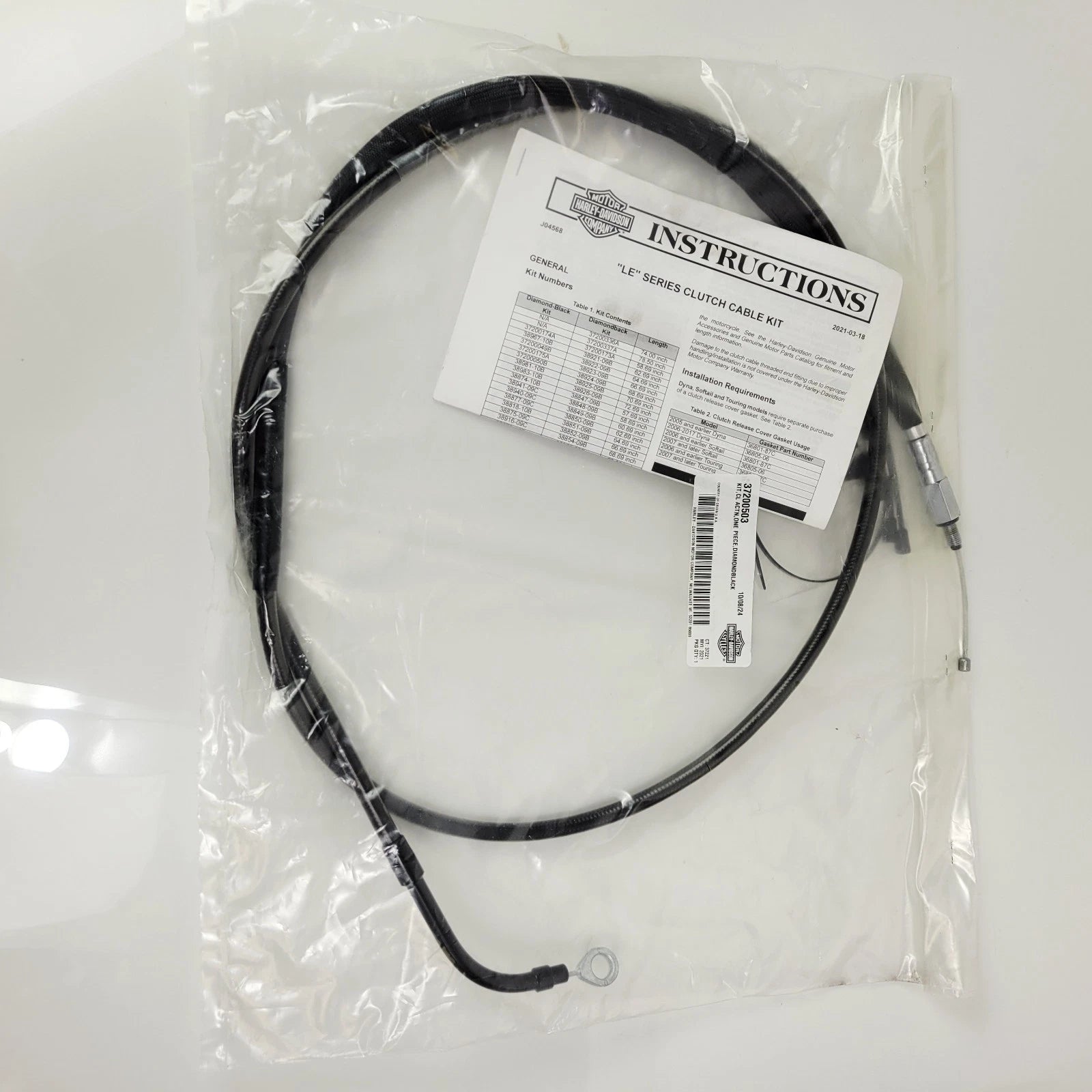 Clutch Cable for Harley Touring Road Glide (2021–2023) 37200503 73.75"