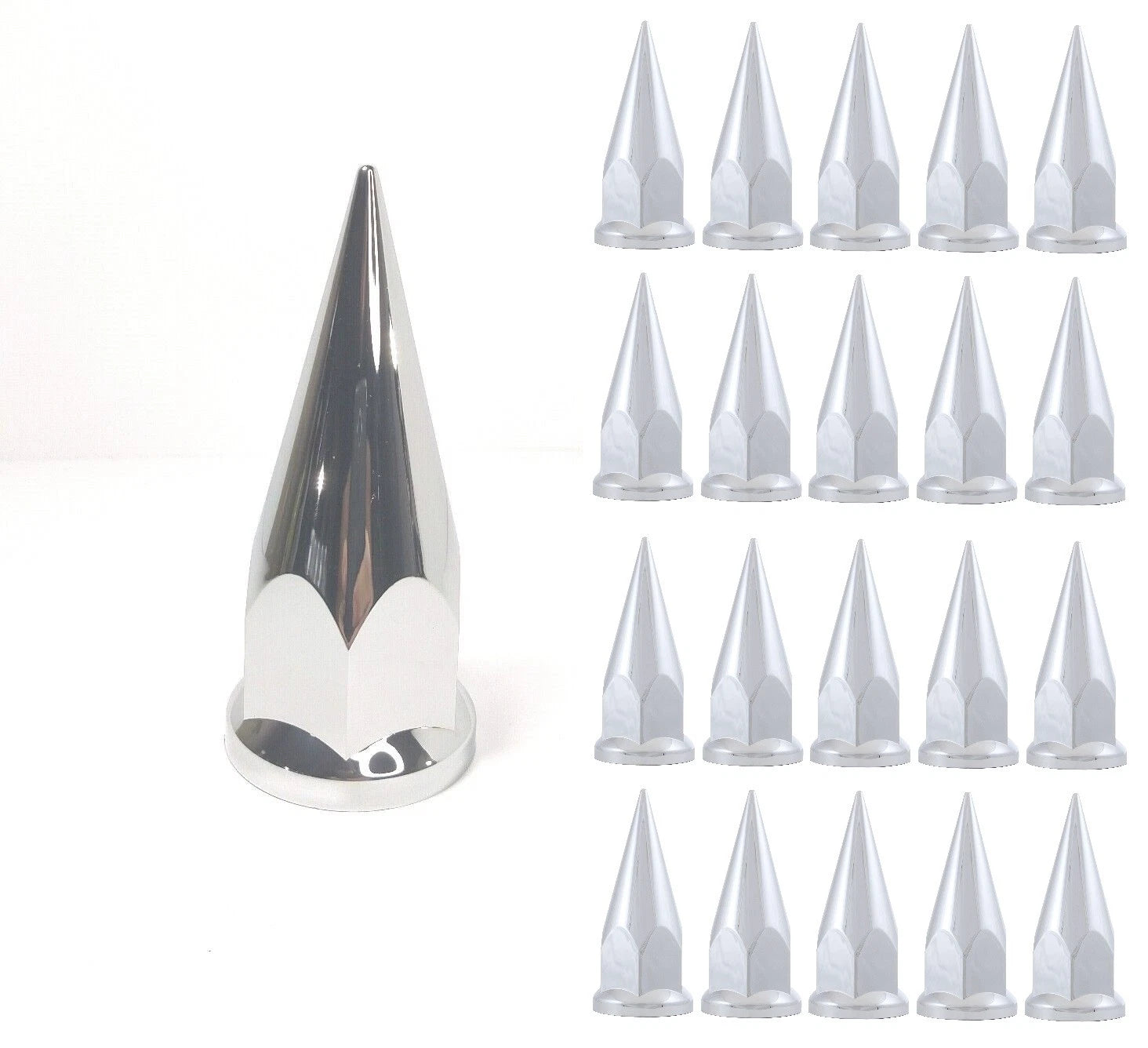 Chrome 33mm Spike Wheel Lug Nut Covers for Set of 20 (2010–2018)