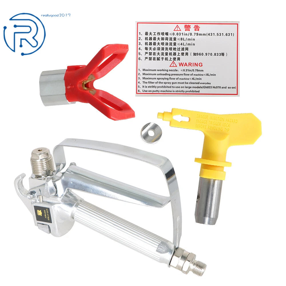 Airless Paint Spray Gun Tip + Nozzle Guard for Sprayers (3600 PSI)