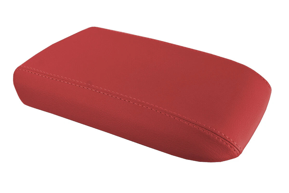 Leather Console Lid Armrest Cover for Ford Mustang (2005–2009) Red