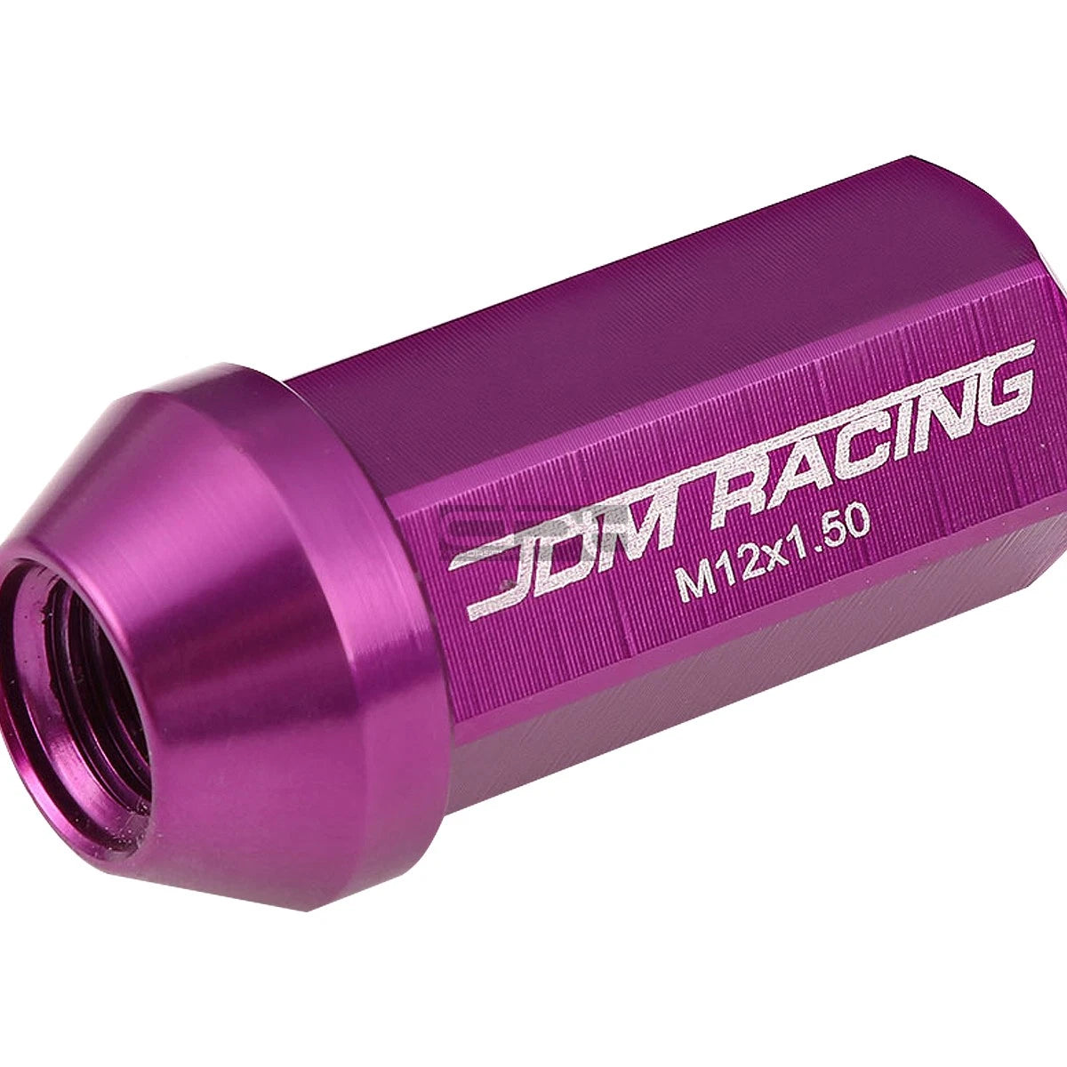 20 PCS Closed End M12x1.5 50mm Tall Purple Aluminum Lug Nuts + Adapter