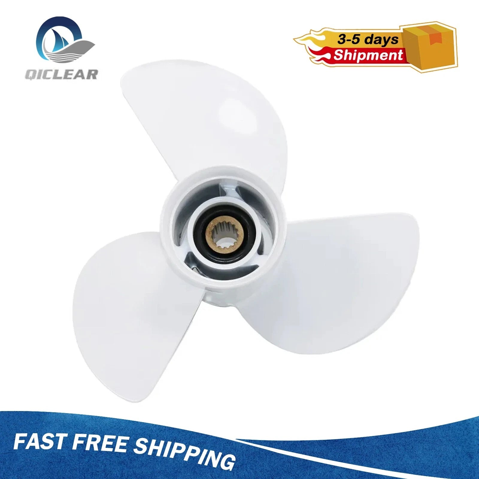 13 1/4 x 17 Aluminum Boat Prop for Yamaha 50-130 HP (15 Spline, 6E5-45945-01-EL, RH)