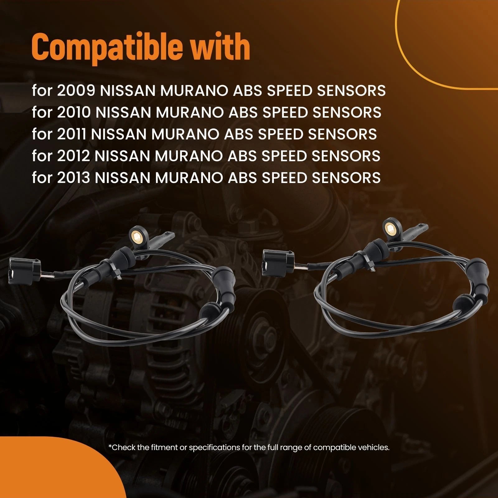 ABS Sensor Front L&R for Nissan Murano (2009–2014), Titan (2012–2015) 2Pcs