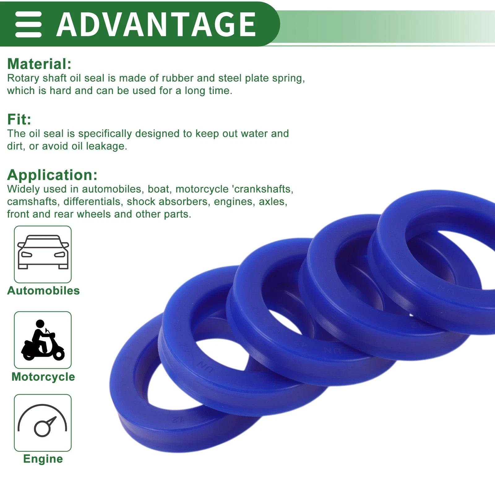Set of 5 Oil Seal Rotary Shaft Seal 42x62x12mm High Pressure for Various Models