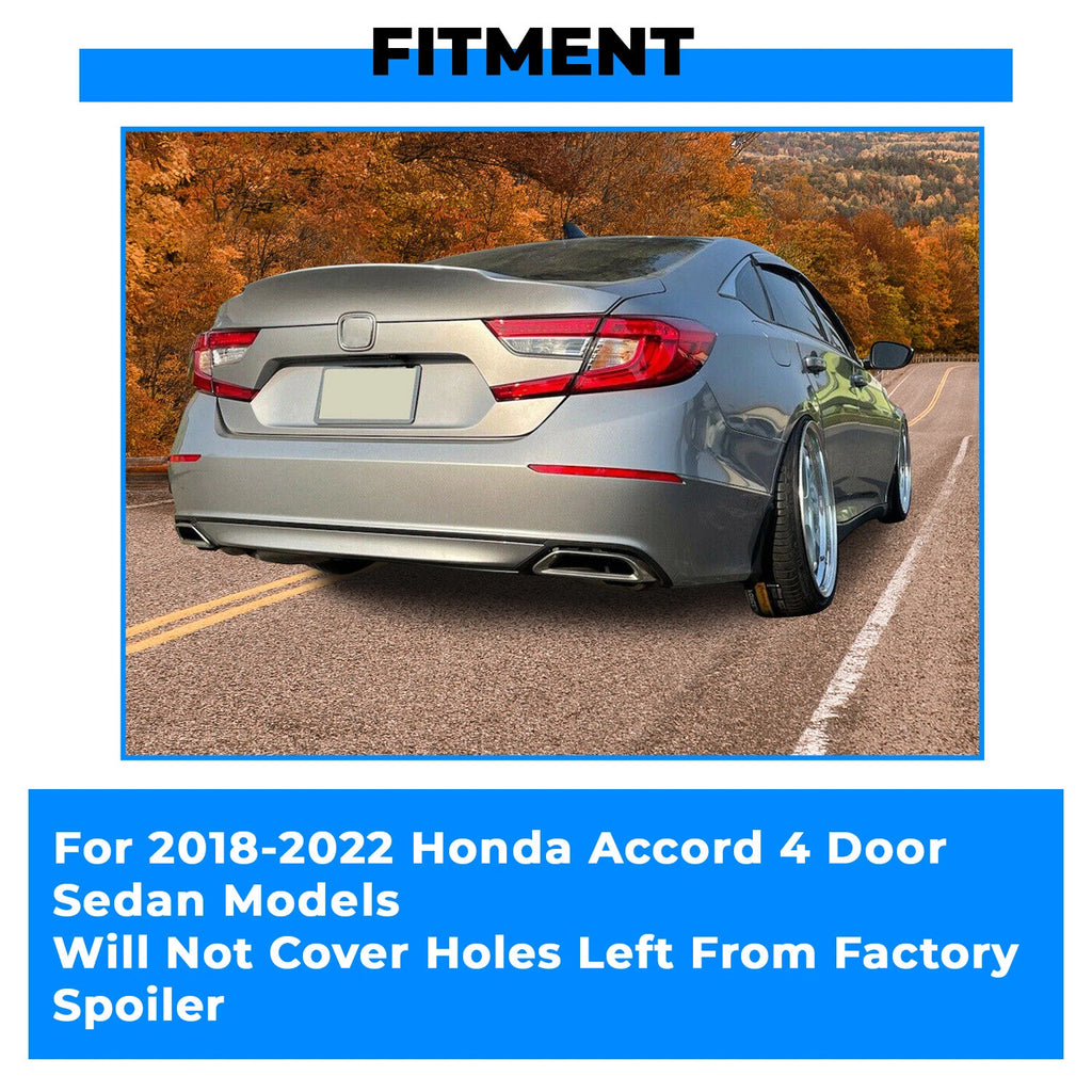 Glossy Black Duck Tail Spoiler for Honda Accord (2018–2022)