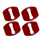 4 x Red Stainless Steel Door Lock Buckle Covers for Hyundai Kia
