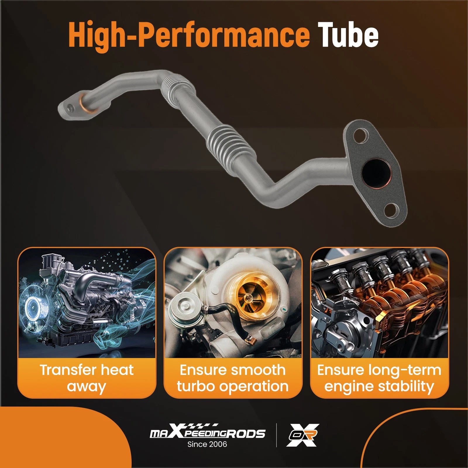 Turbocharger Oil Return Hose for Kia Optima, Sorento, Hyundai Sonata, Santa Fe (2.0L)
