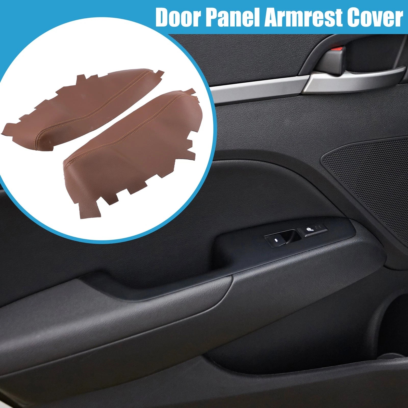 Set of 2 Front Door Panel Armrest Covers for Toyota Avalon (2013–2018) Brown