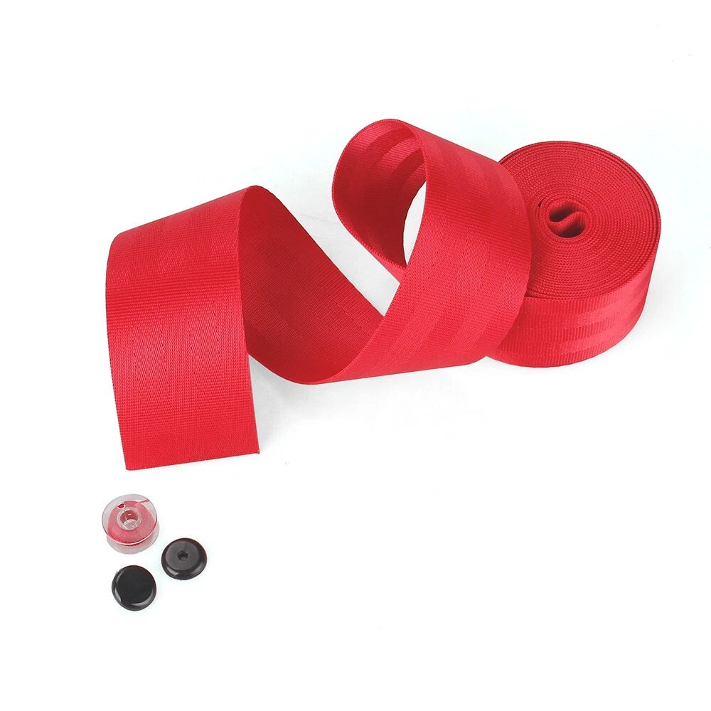 Set of 2 Racing Seat Belt Webbing Straps for Automotive Use